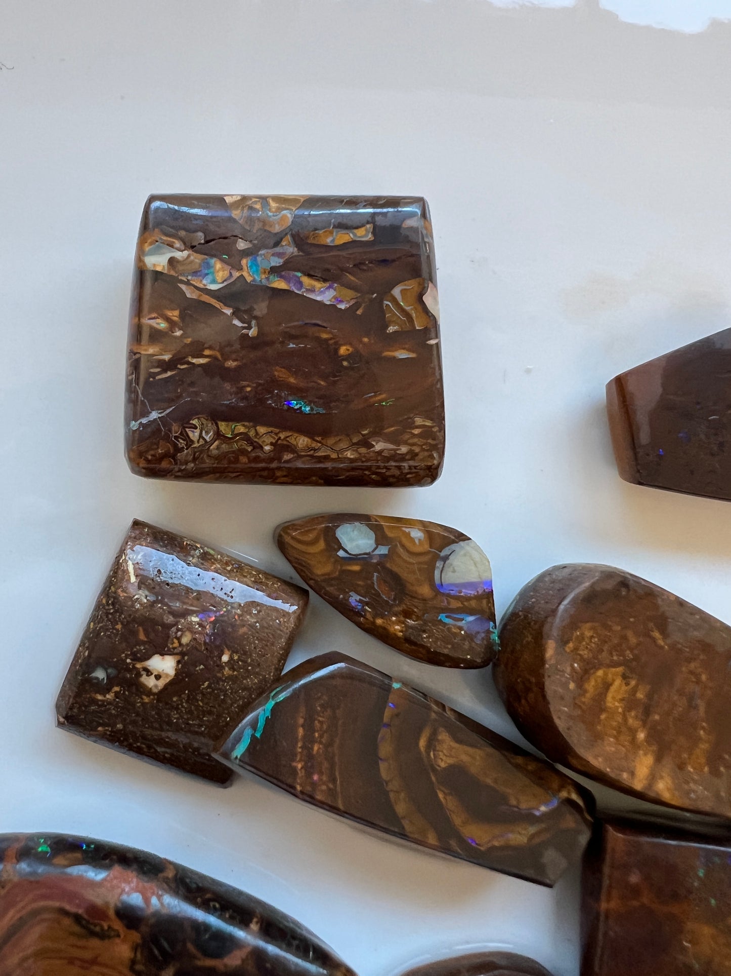 15 pieces opalised Forest Floor Matrix Rubs
